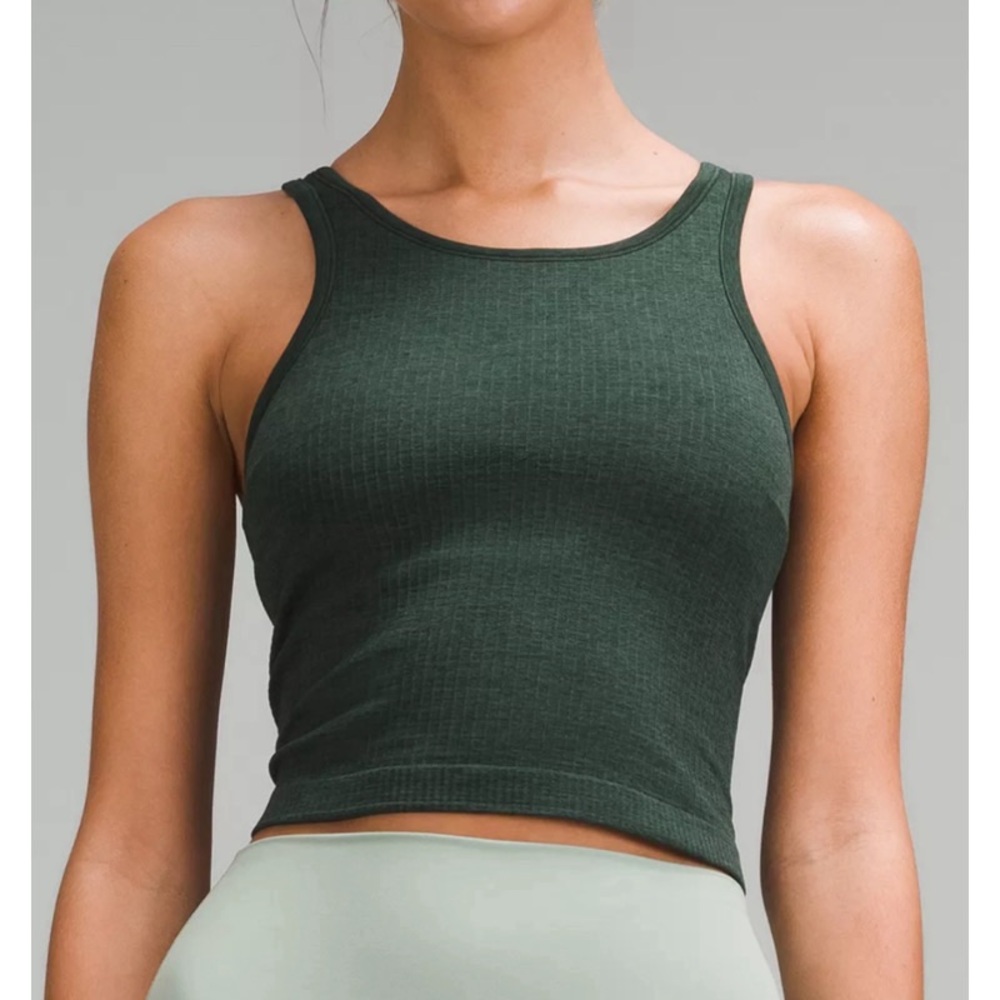 lululemon athletica Dark Green Ribbed Tank Top